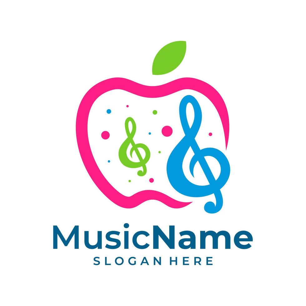 Apple Music Logo Vector. Music Apple logo design template vector