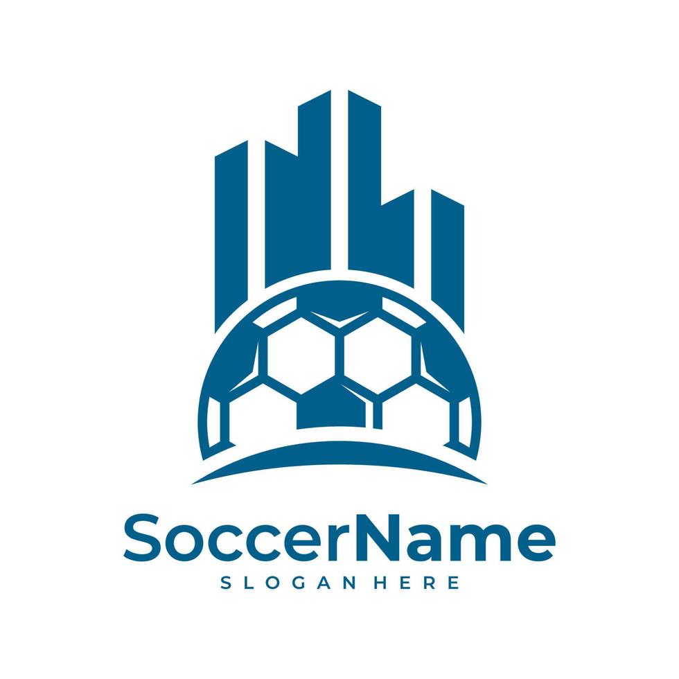 City Soccer logo template, Football City logo design vector