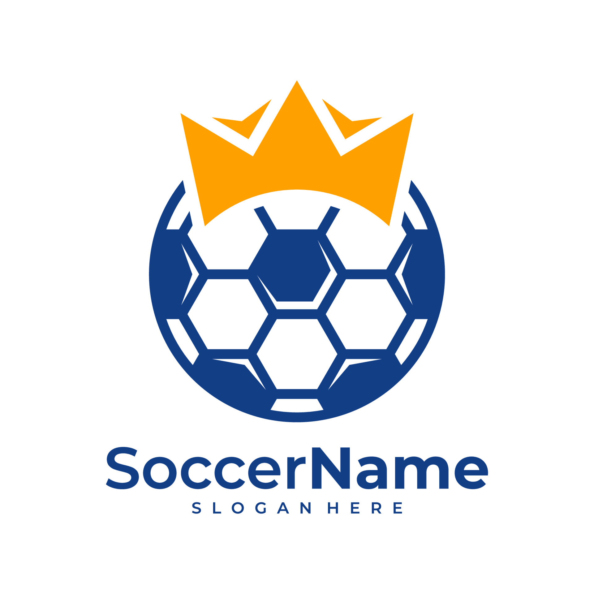 King Soccer logo template, Football King logo design vector 13453091