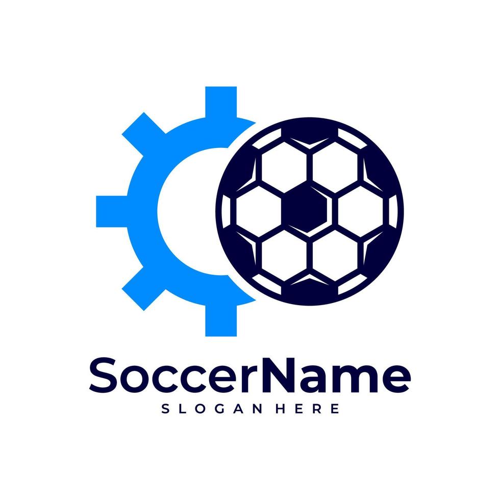 Gear Soccer logo template, Football Gear logo design vector 13453101