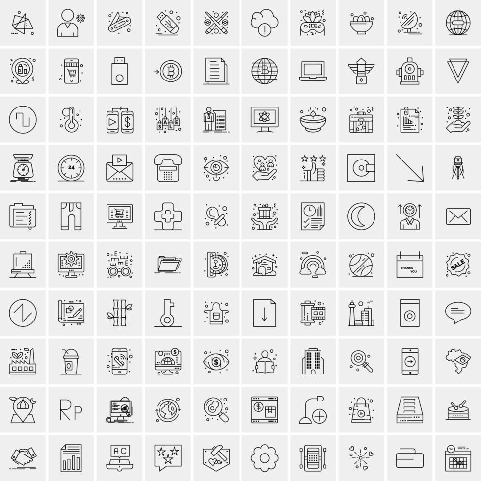 100 iconos de negocios para web y material impreso vector