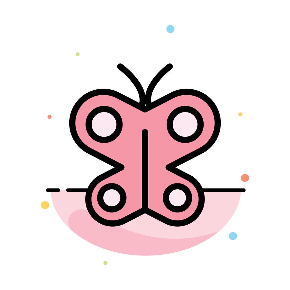 Butterfly Fly Insect Spring Abstract Flat Color Icon Template vector