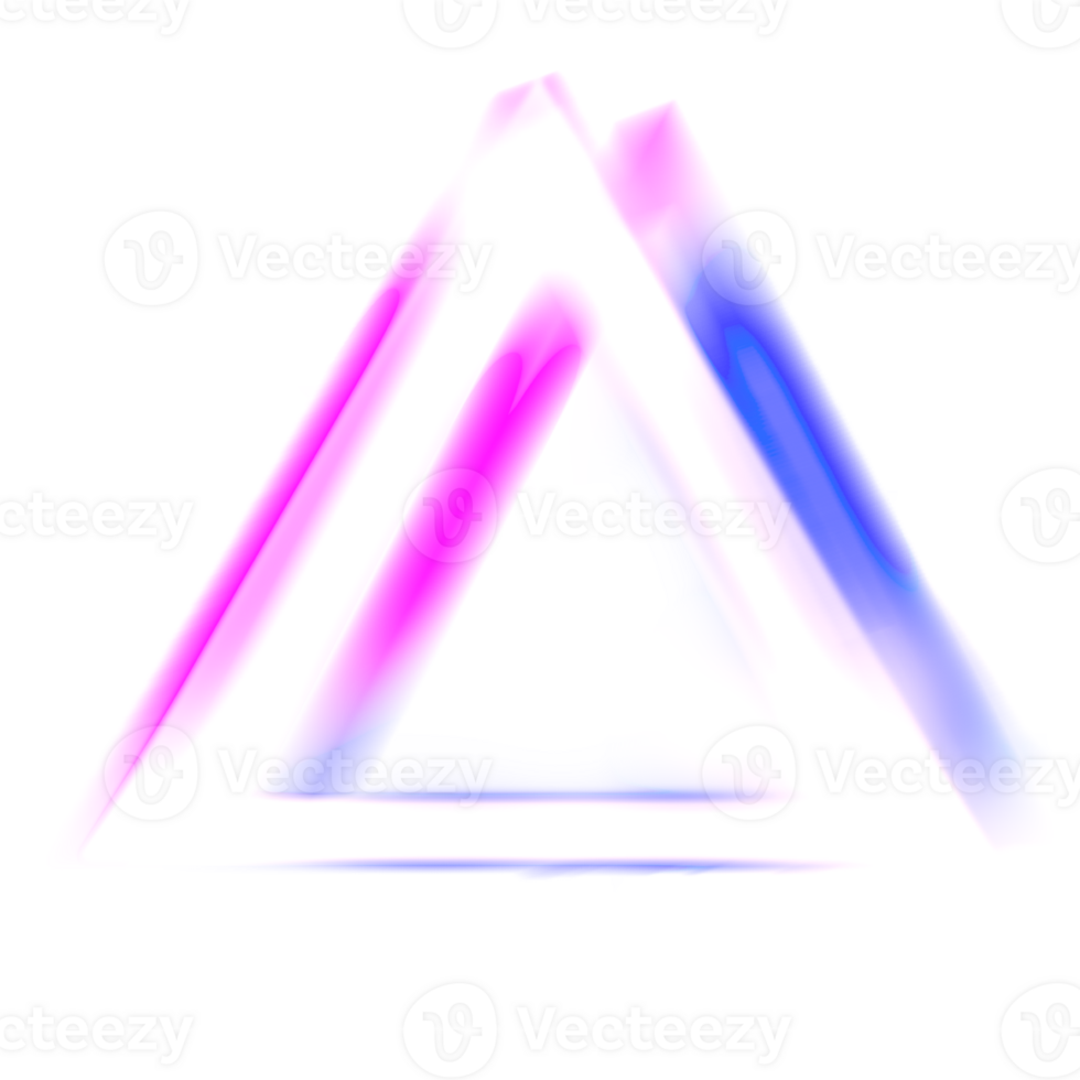 light glowing colorful triangle png