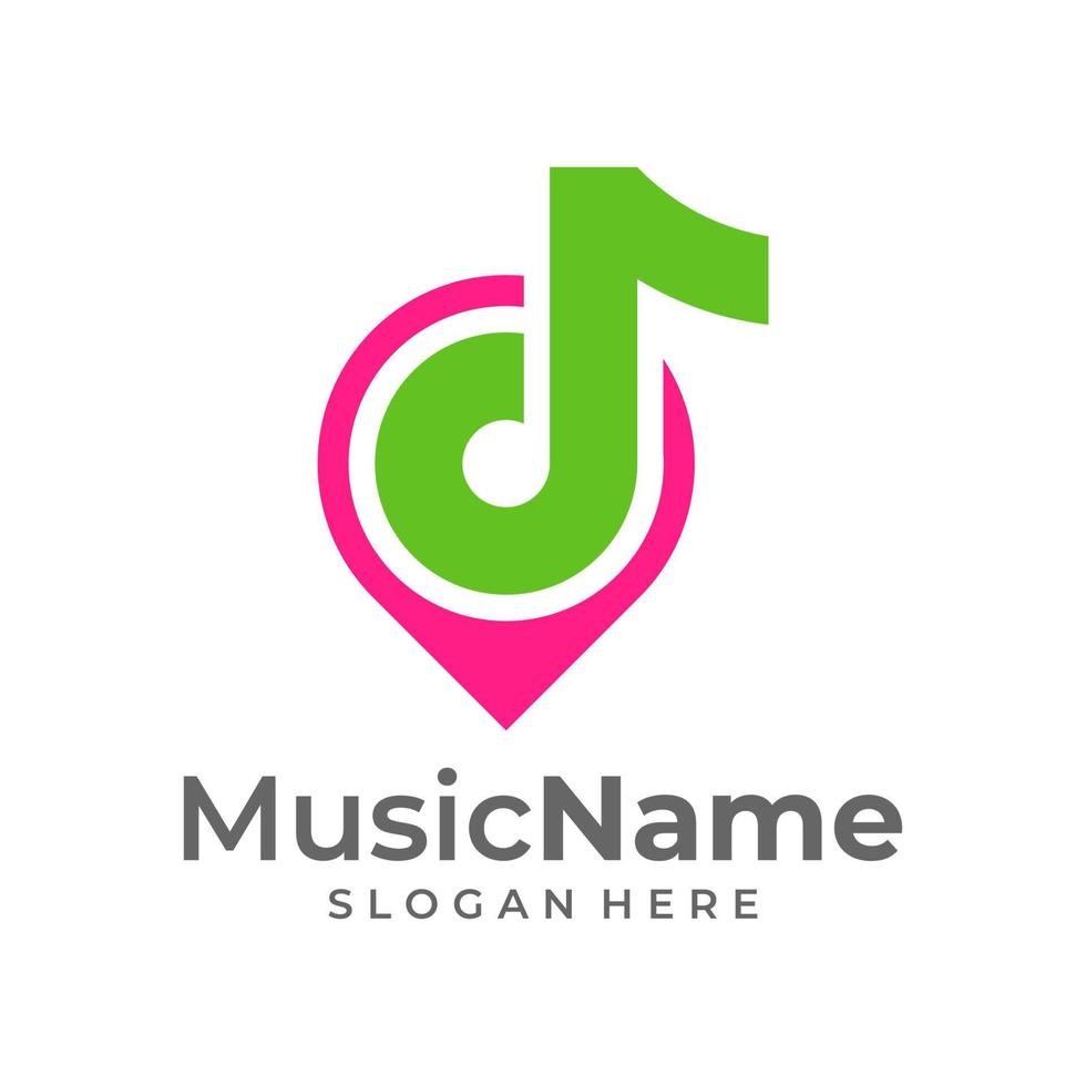 Music Point Logo Vector Icon Illustration. Point Music logo design template