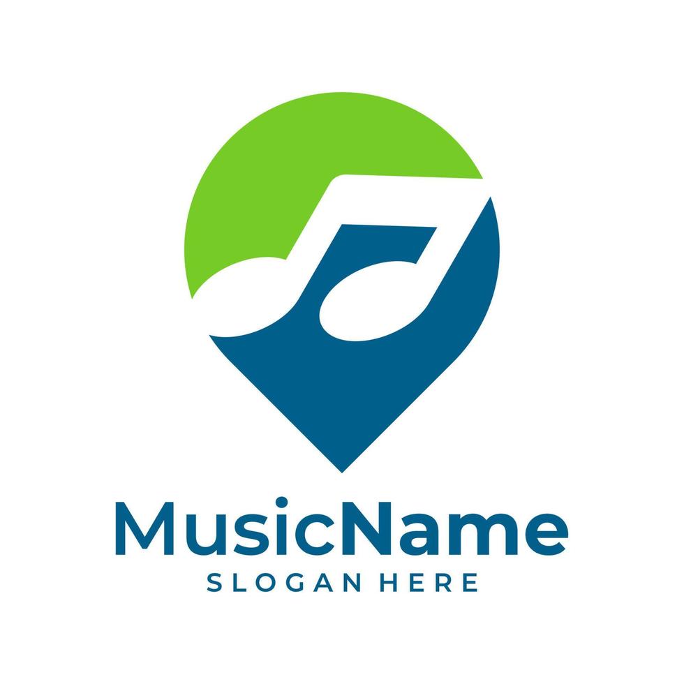 Music Point Logo Vector Icon Illustration. Point Music logo design template