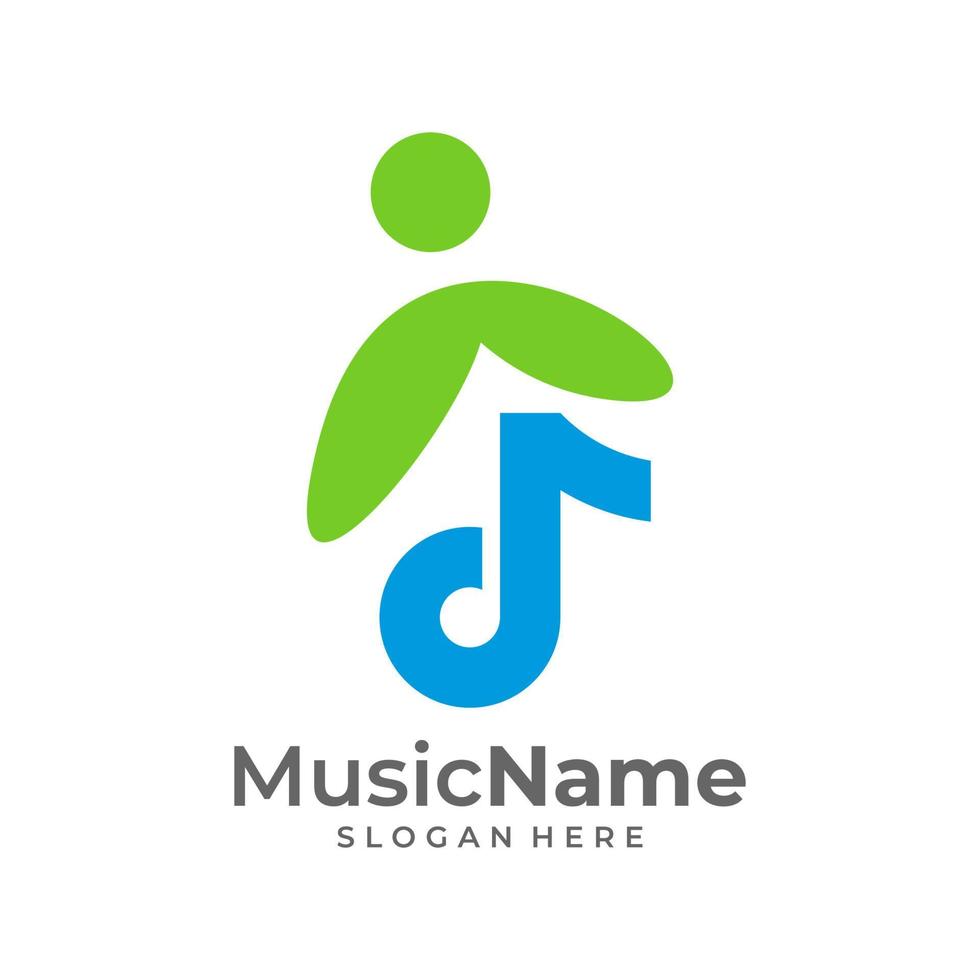 Music Kids Logo Vector Icon Illustration. Child Music logo design template