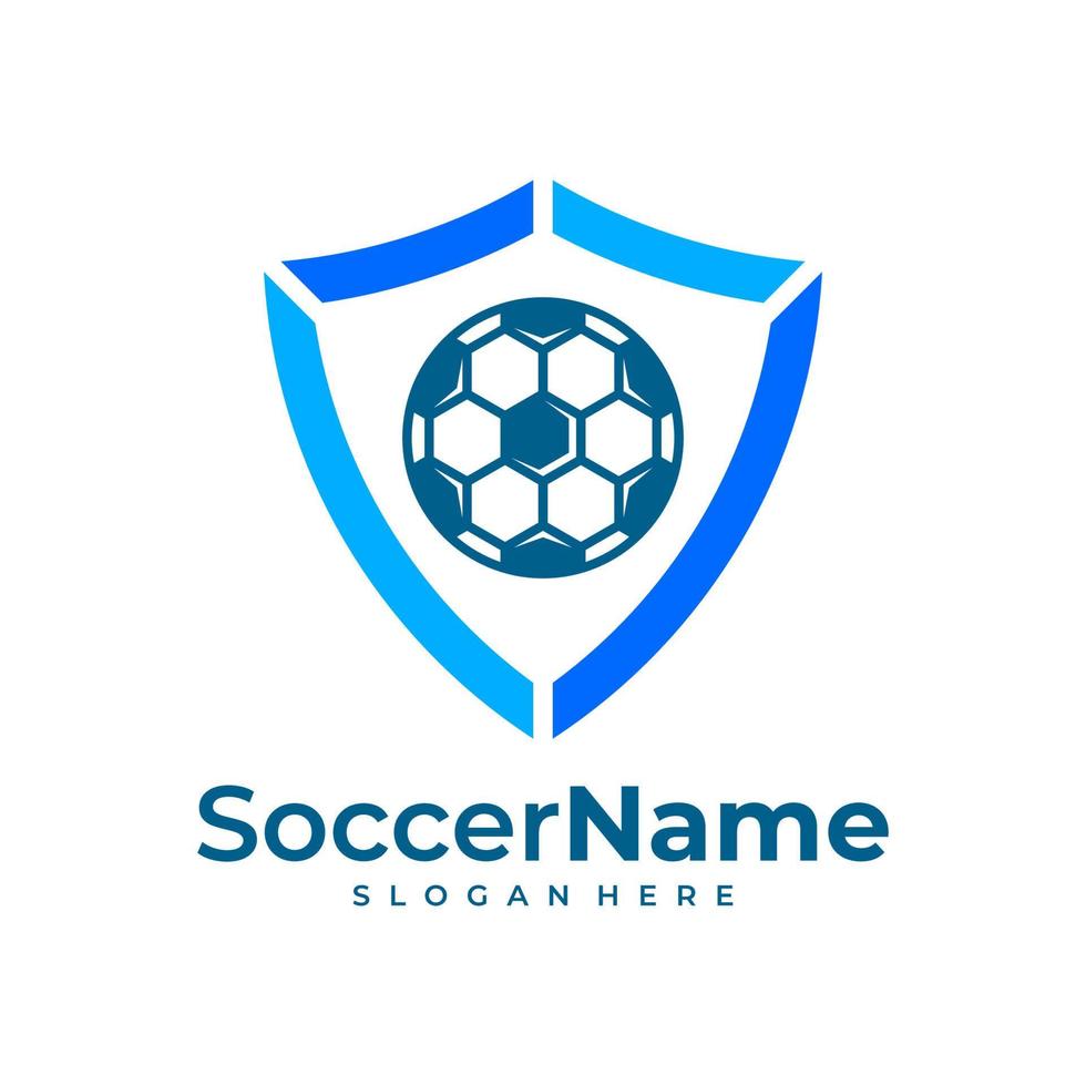 plantilla de logotipo de fútbol de escudo, vector de diseño de logotipo de escudo de fútbol