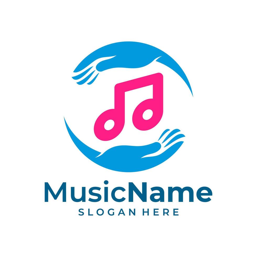 Care Music Logo Vector. Music Care logo design template vector
