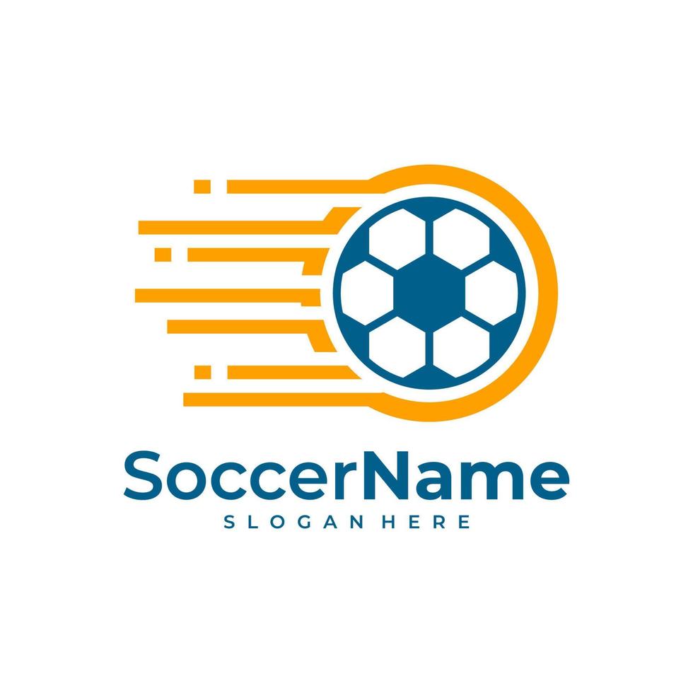 Fast Soccer logo template, Football Fast logo design vector