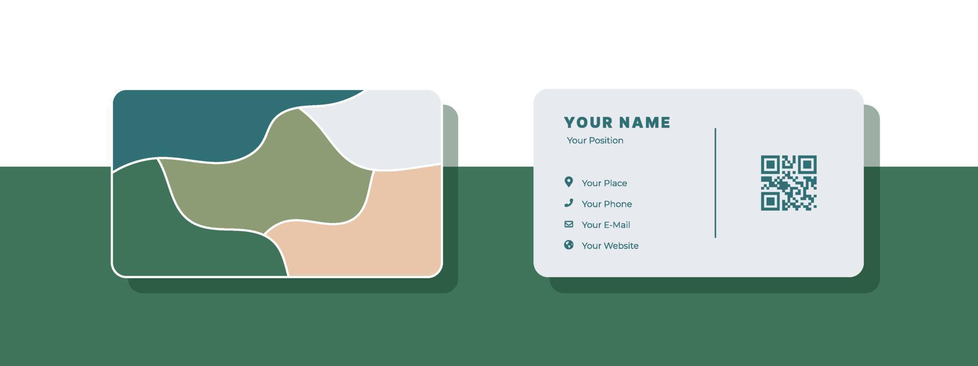Minimalist Aesthetic Business Card Design. Vector Illustration Elegant Composition With Modern Pastel Color.