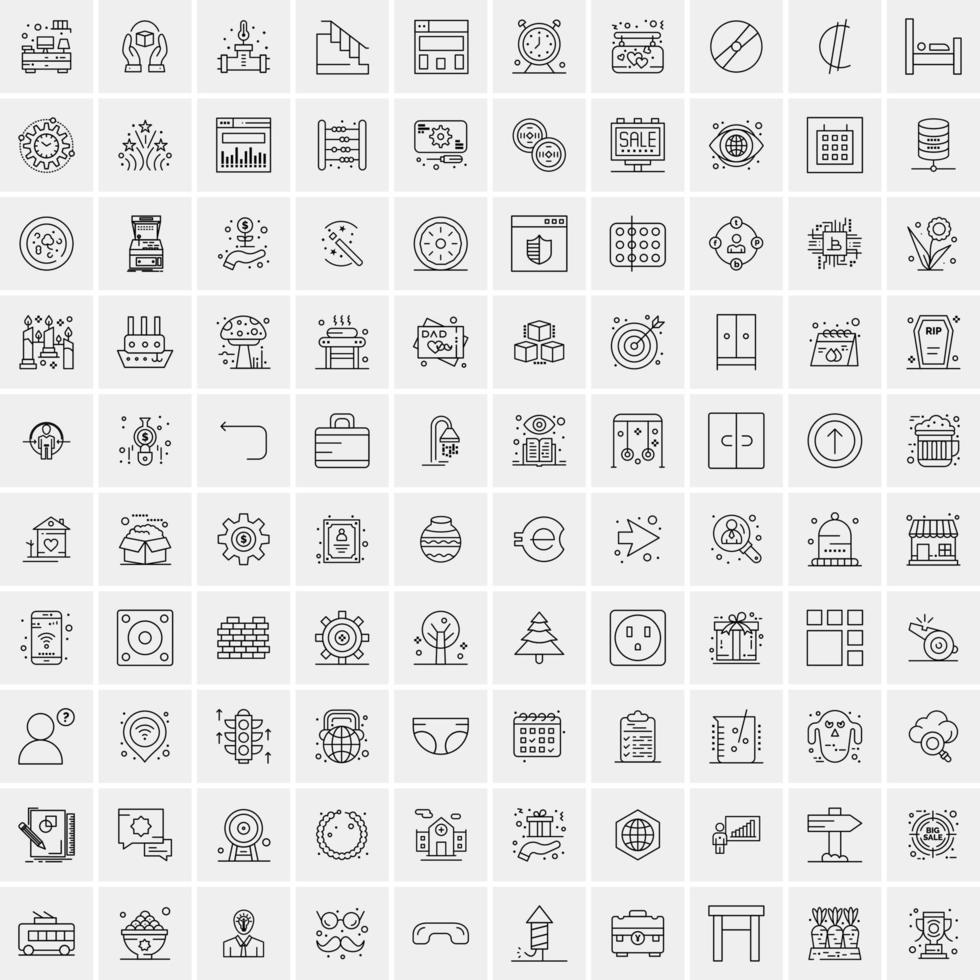 100 Business Icons for web and Print Material vector