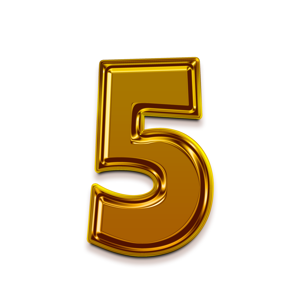 Gold Number 5 png