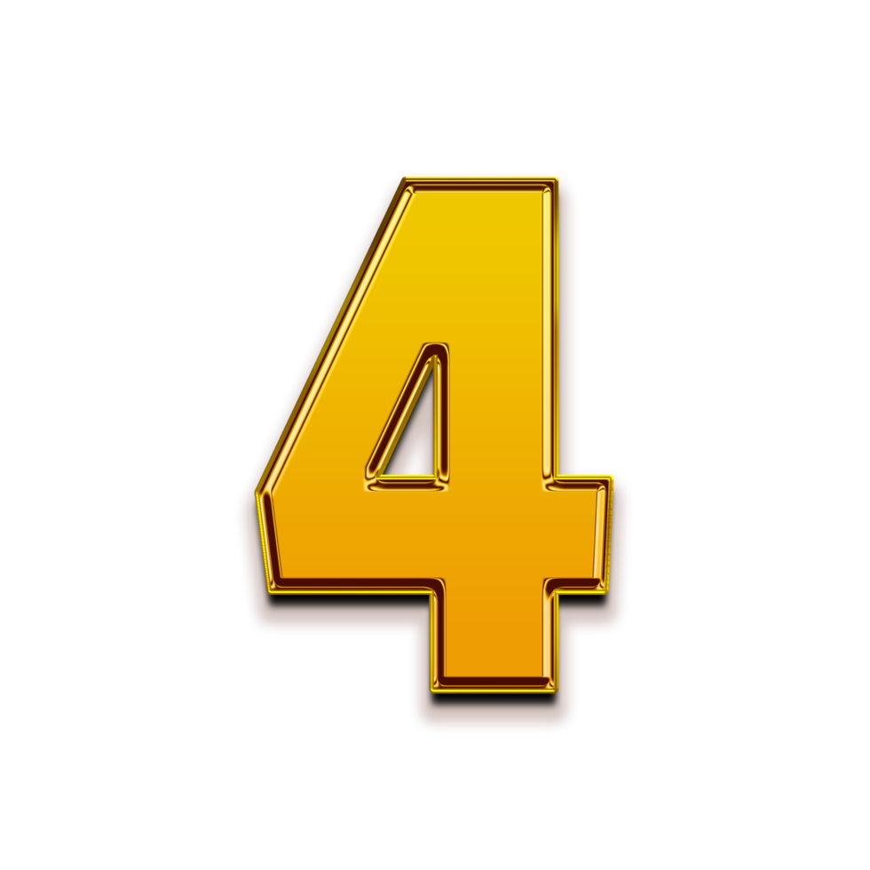 Gold Number 4 13453439 PNG