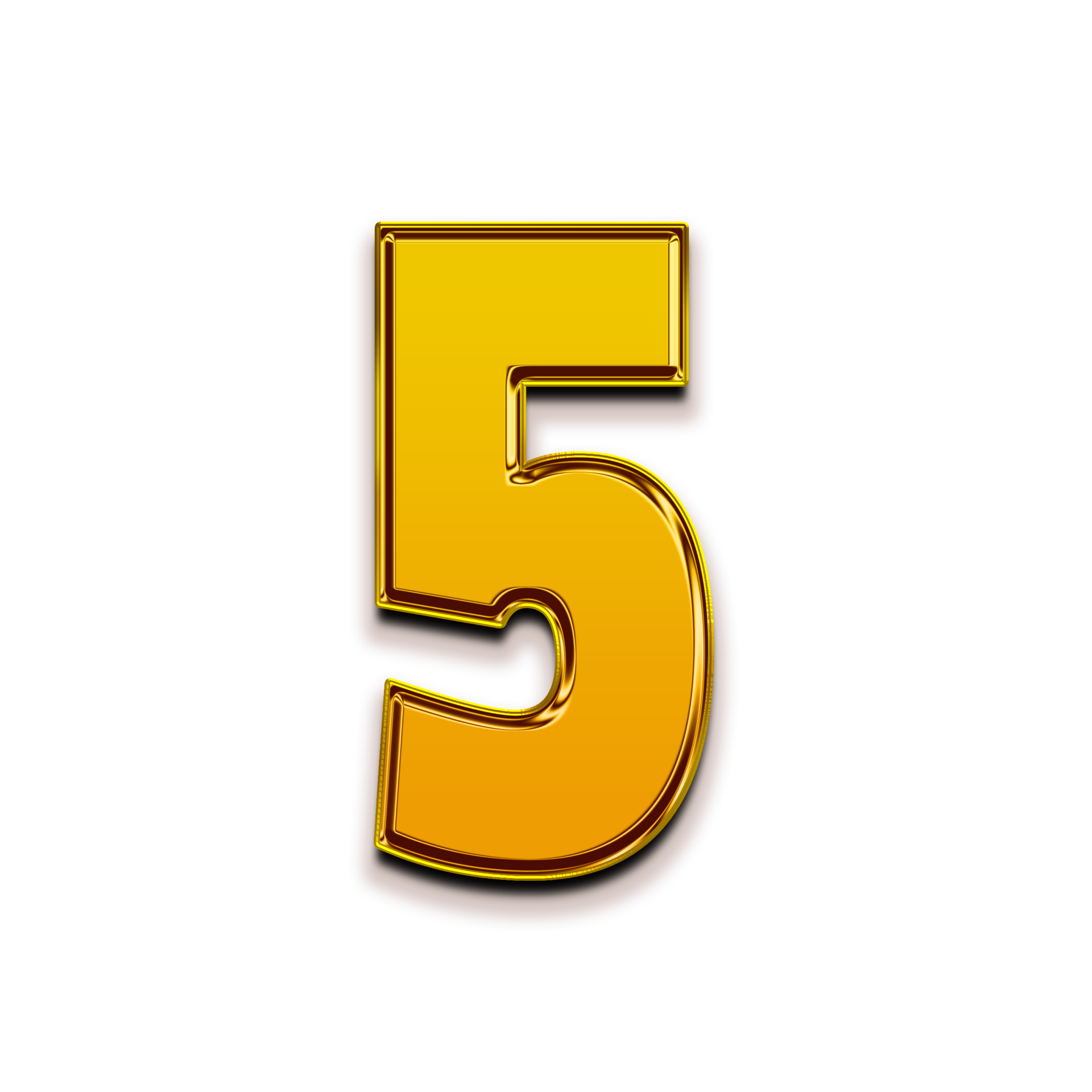 gold-number-5-13453443-png