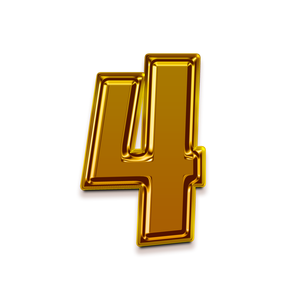 Gold Number 4 png