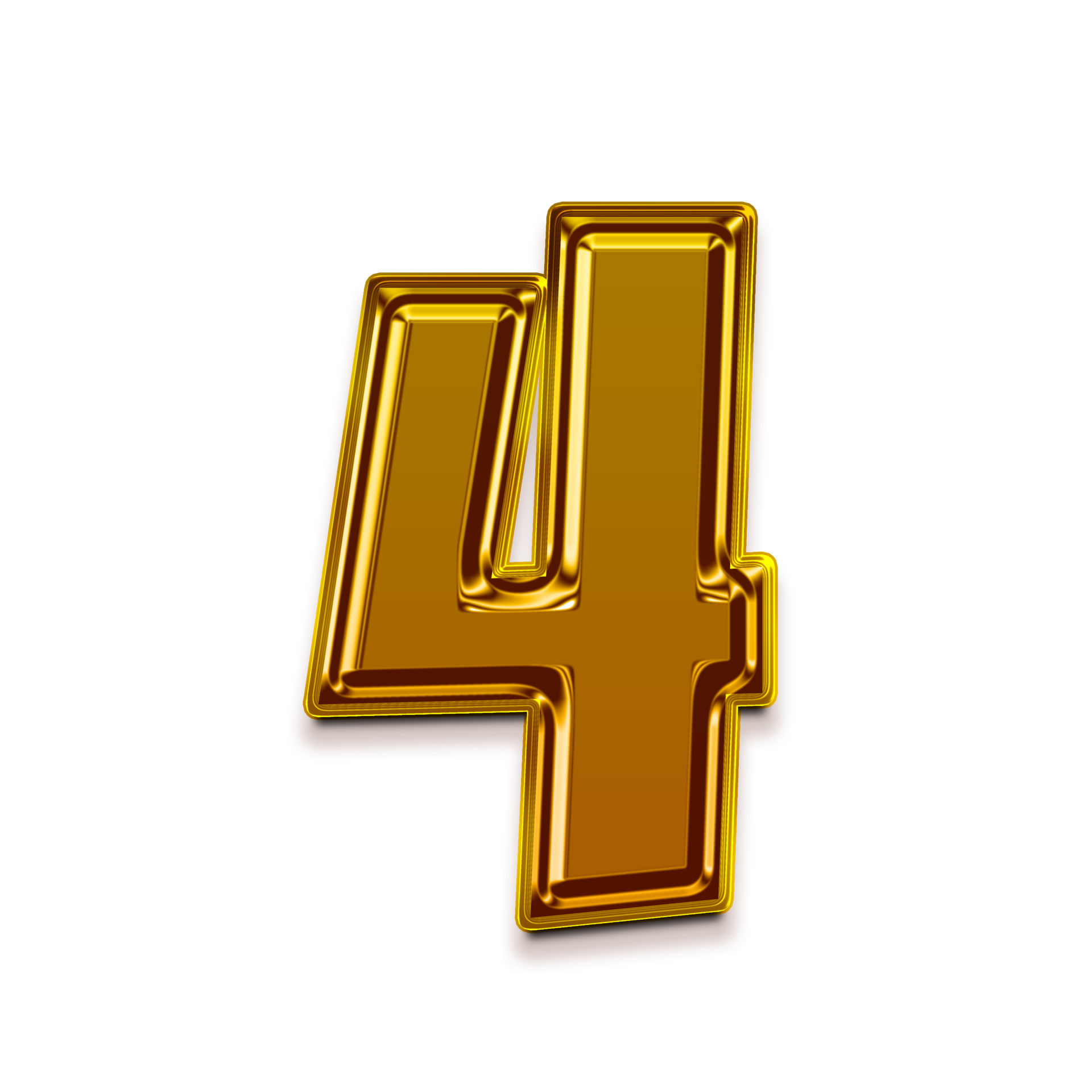 gold-number-4-13453445-png