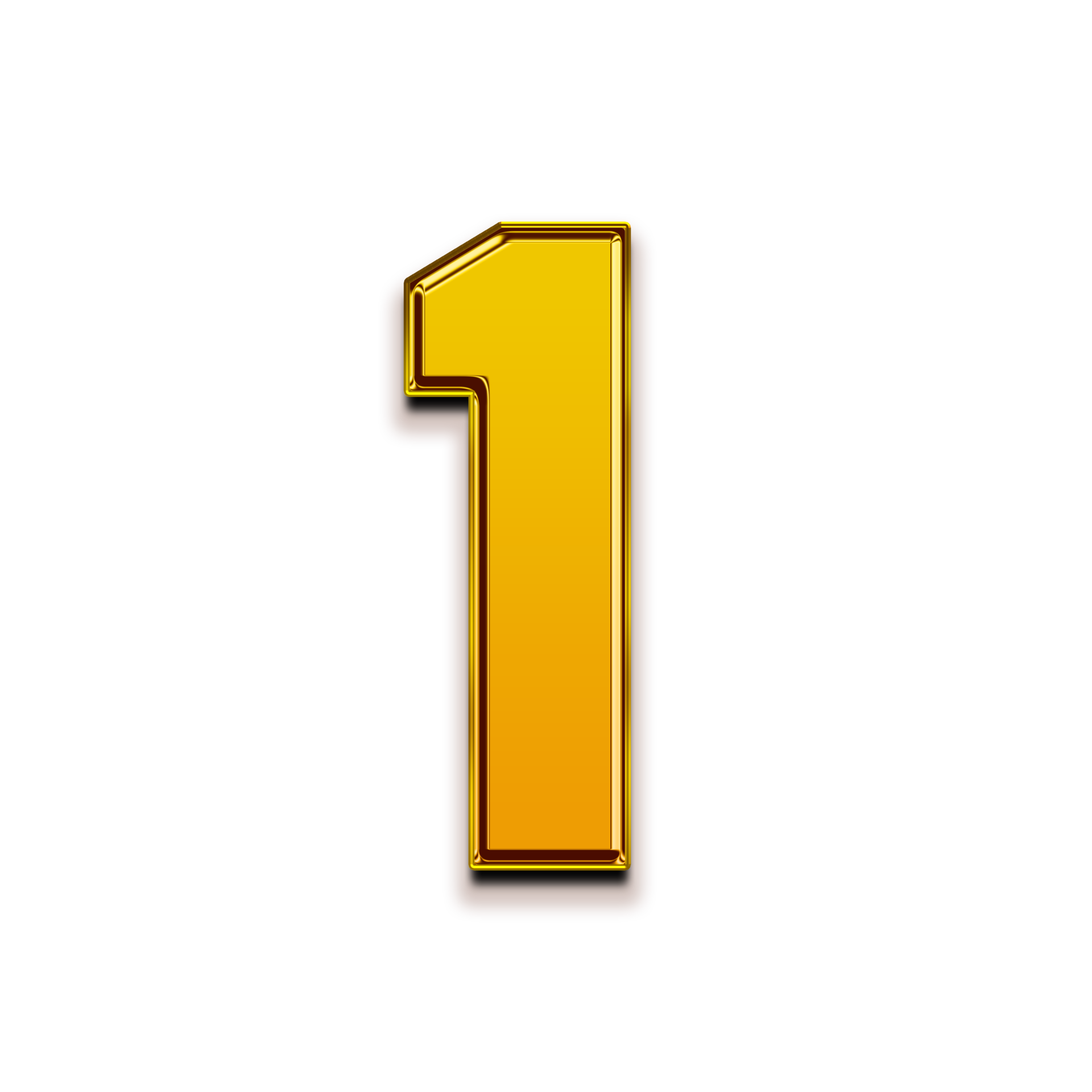 Number 1 3d Gold One 13453453 PNG