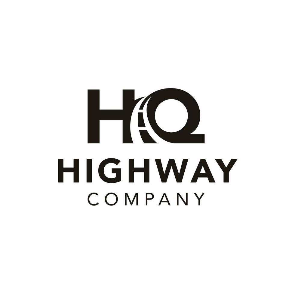 Creative Initial Letter HQ Highway Road Logo Design Inspiration vector