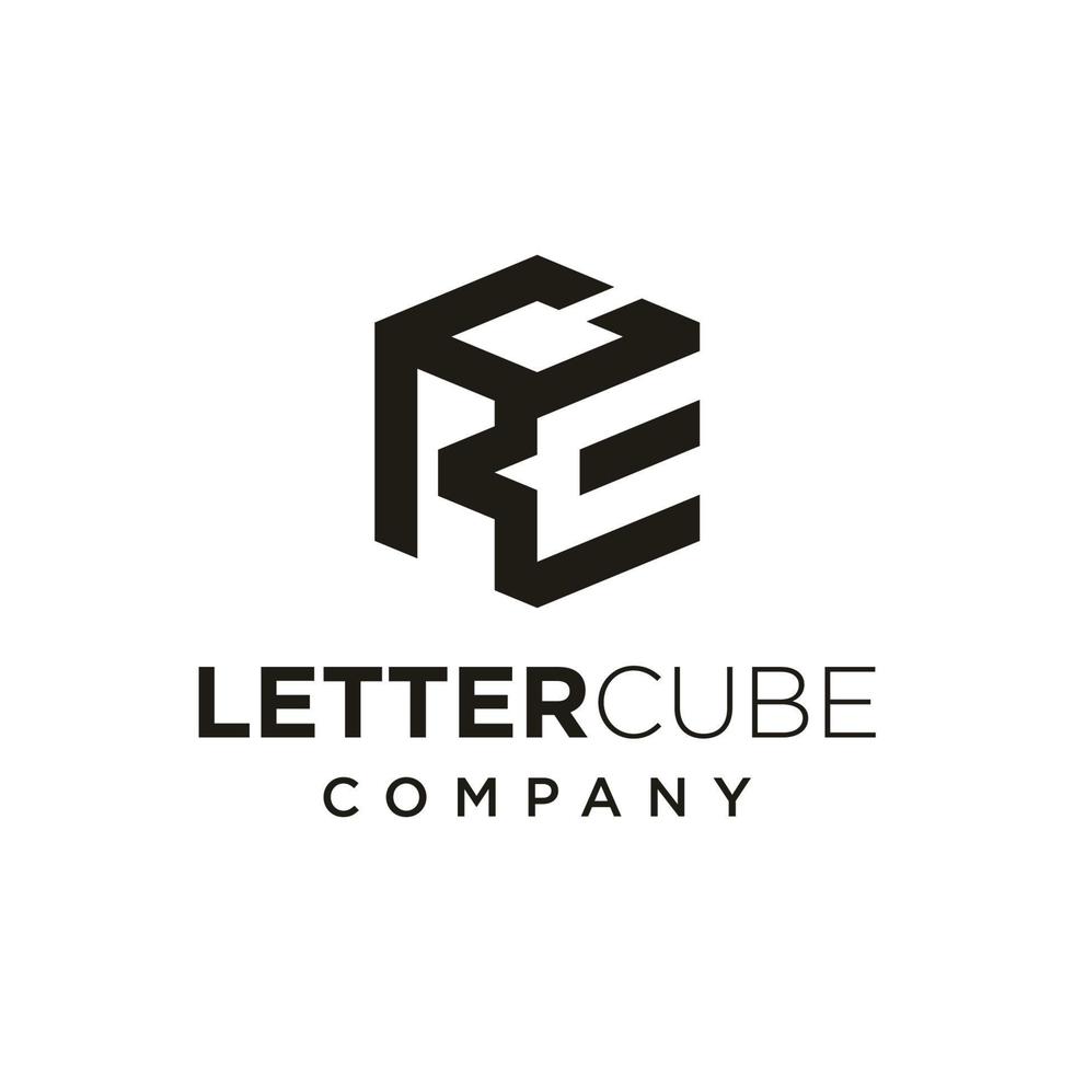 Creatiive Initial Letter Cube Logo Design. Logo can be used for icon, brand, identity, monogram and business company vector