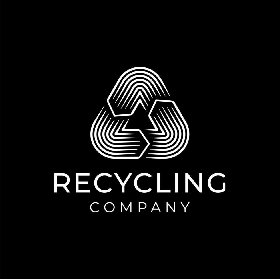 Recycling Symbol Icon Logo Template. Recycled Arrows Design Illustration. Corporate Brand Identity vector