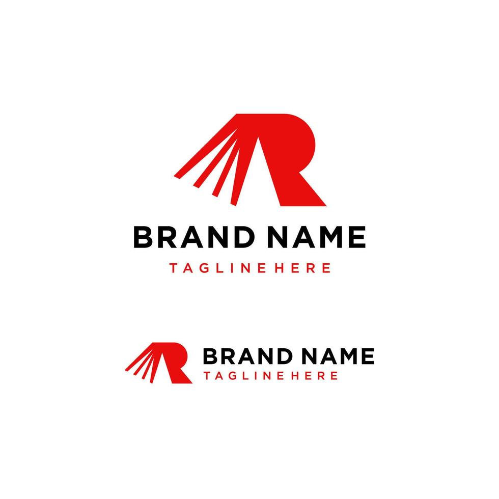 diseño vectorial del logotipo de la letra inicial del monograma r para la empresa de marca. el logotipo se puede utilizar para icono, marca, identidad, monograma y empresa comercial vector