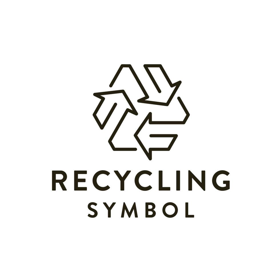 Recycling Symbol Icon Logo Template. Recycled Arrows Design Illustration. Corporate Brand Identity vector