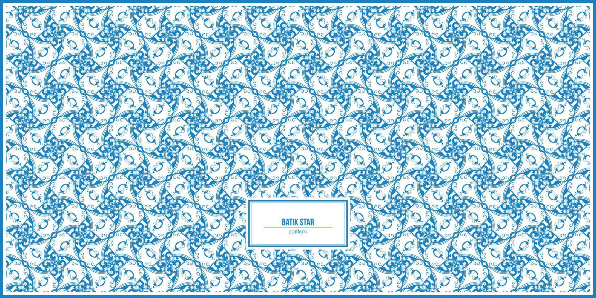 batik star pattern with dominant blue color vector