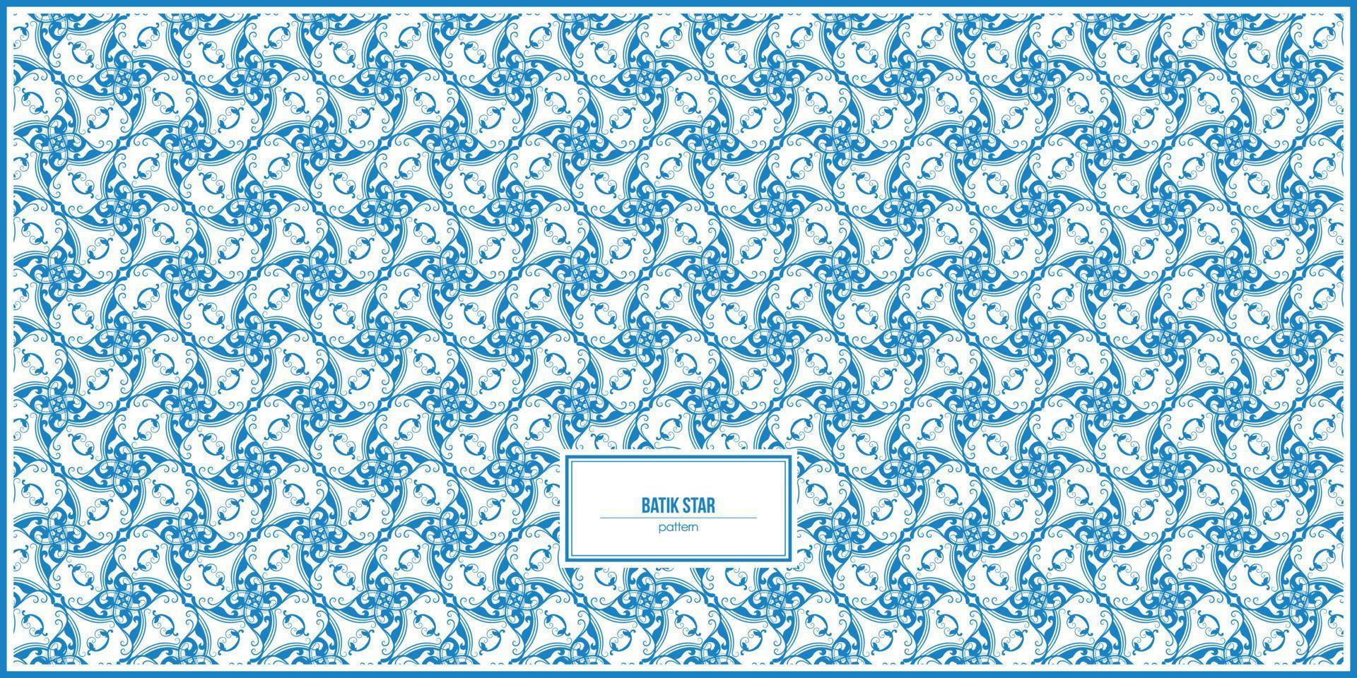 batik star pattern with dominant blue color vector