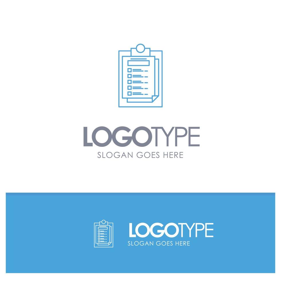 Card Presentation Report File Blue outLine Logo with place for tagline vector