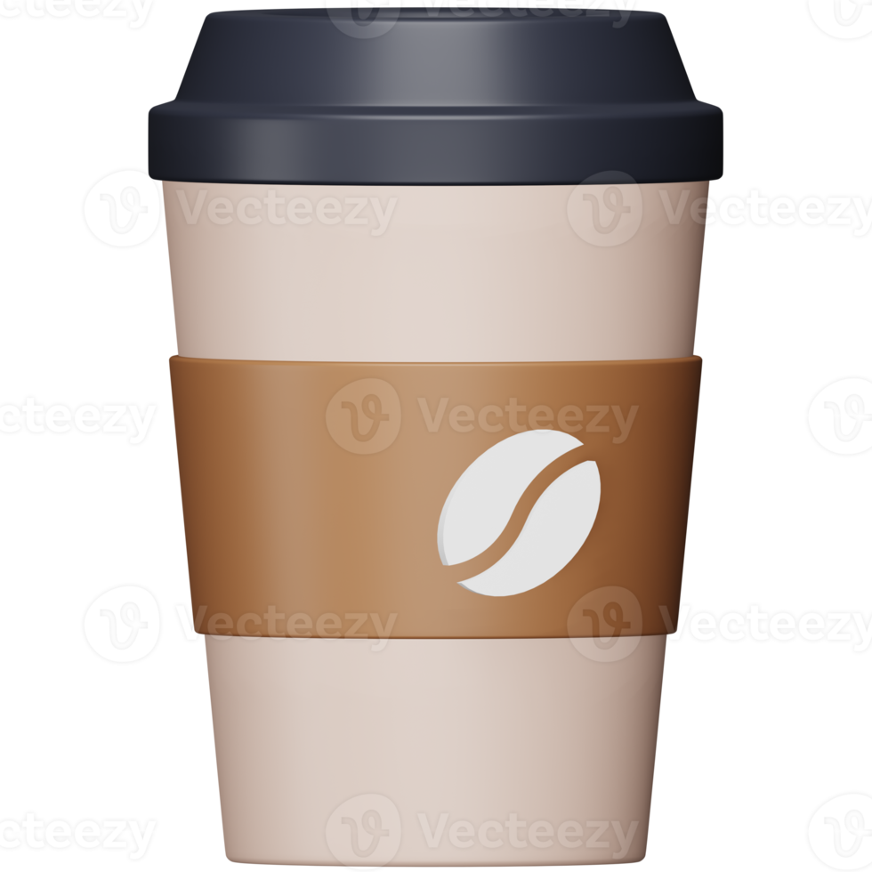 Coffee cup 3d rendering isometric icon. png