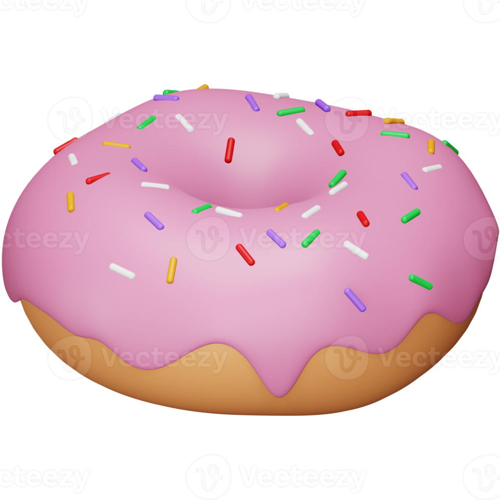 Donut 3D-Rendering isometrisches Symbol. png