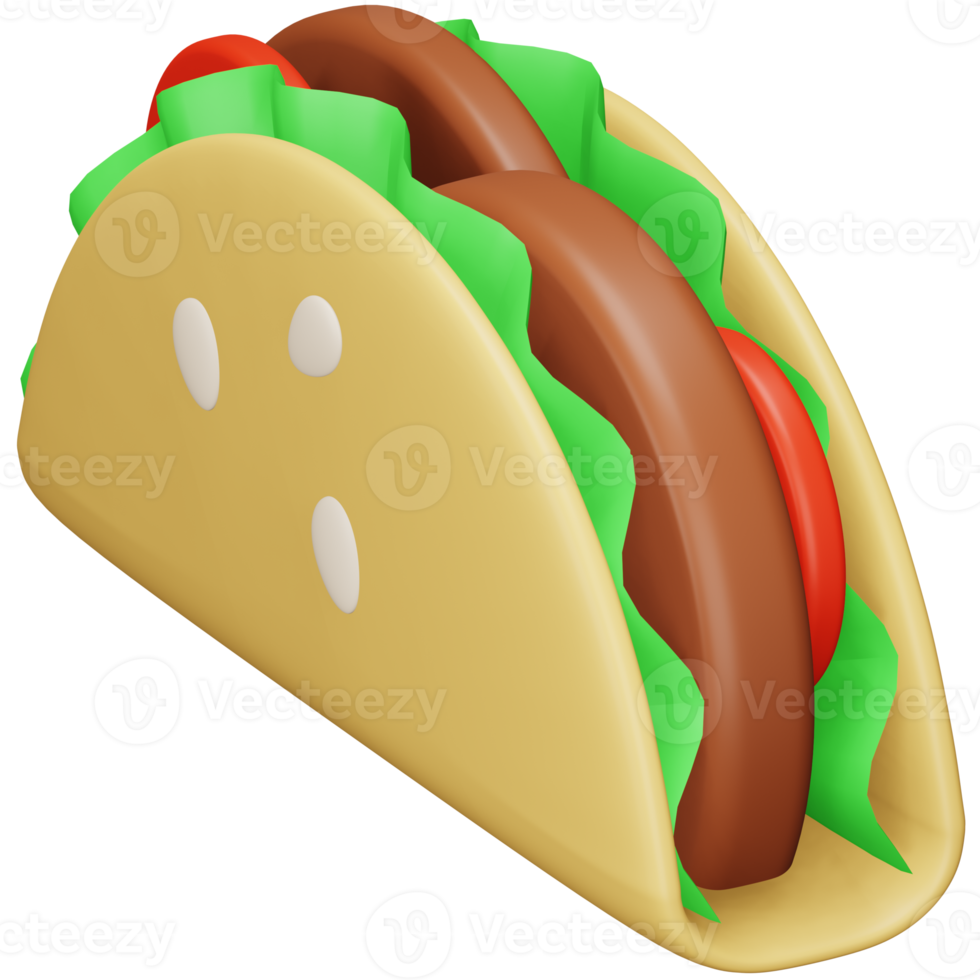 taco icono isométrico de representación 3d. png