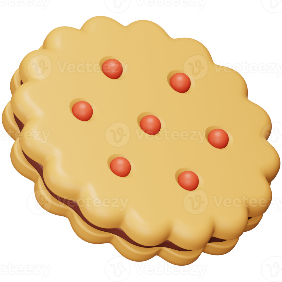 Biscuit 3d rendering isometric icon. png