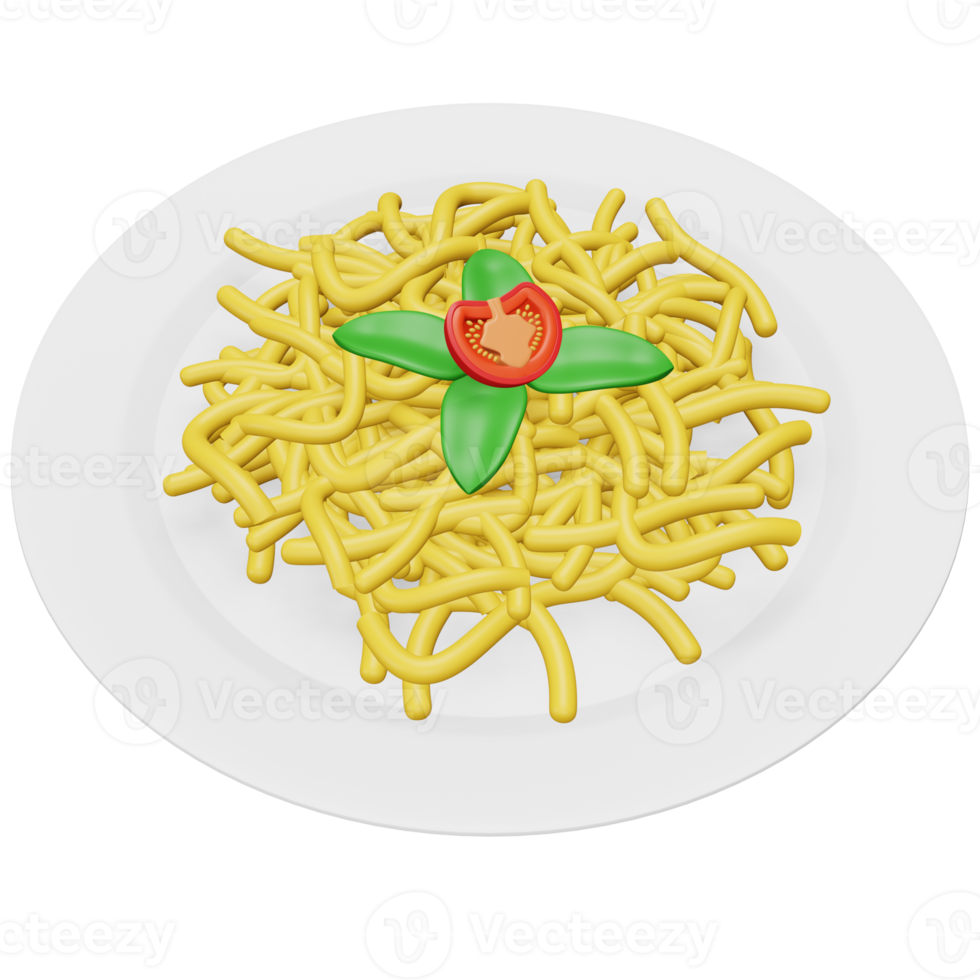 Pasta 3D-Rendering isometrisches Symbol. png