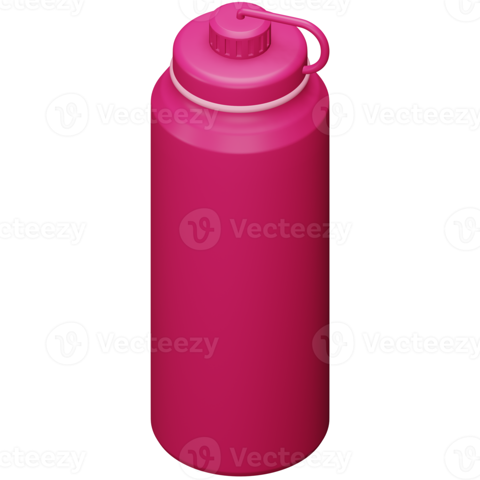 Water bottle 3d rendering isometric icon. png