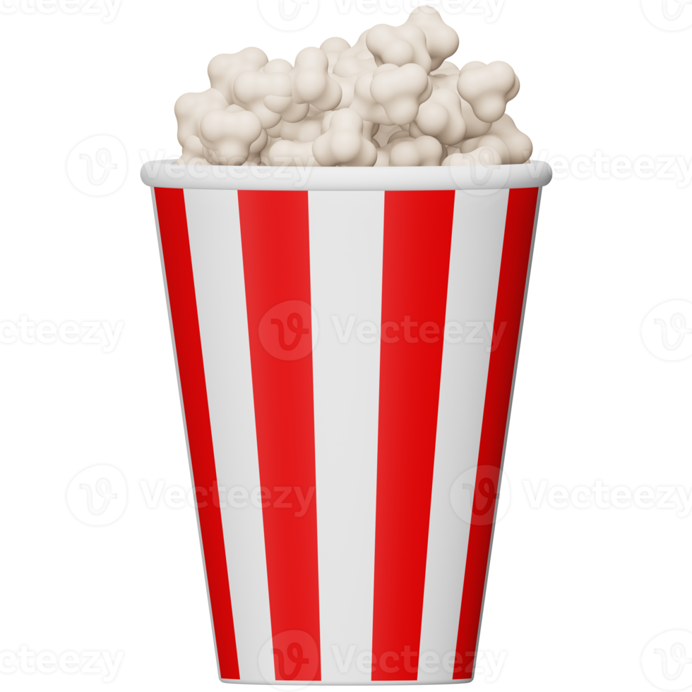Popcorn 3d rendering isometric icon. png