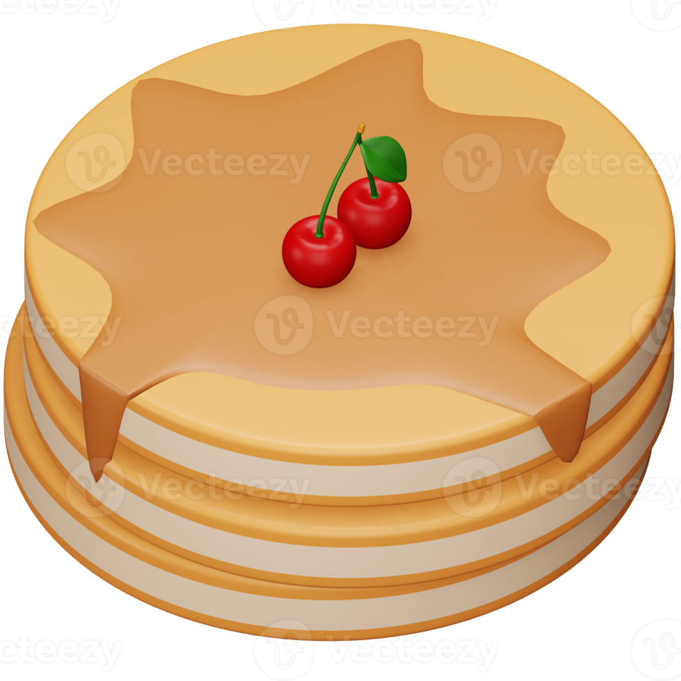 Pancake 3d rendering isometric icon. png