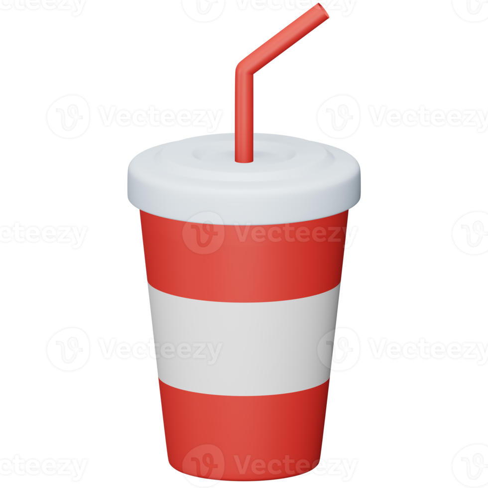 Soft drink disposable 3d rendering isometric icon. png