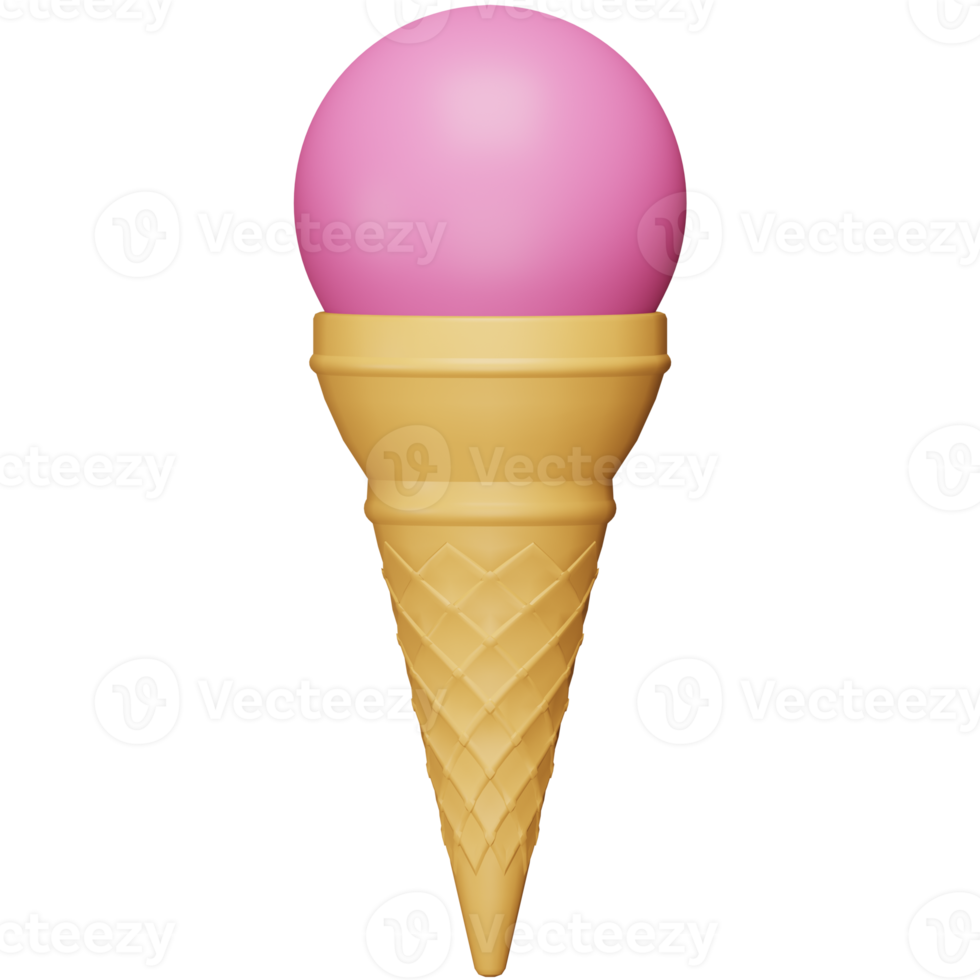 icono isométrico de representación 3d de cono de helado. png