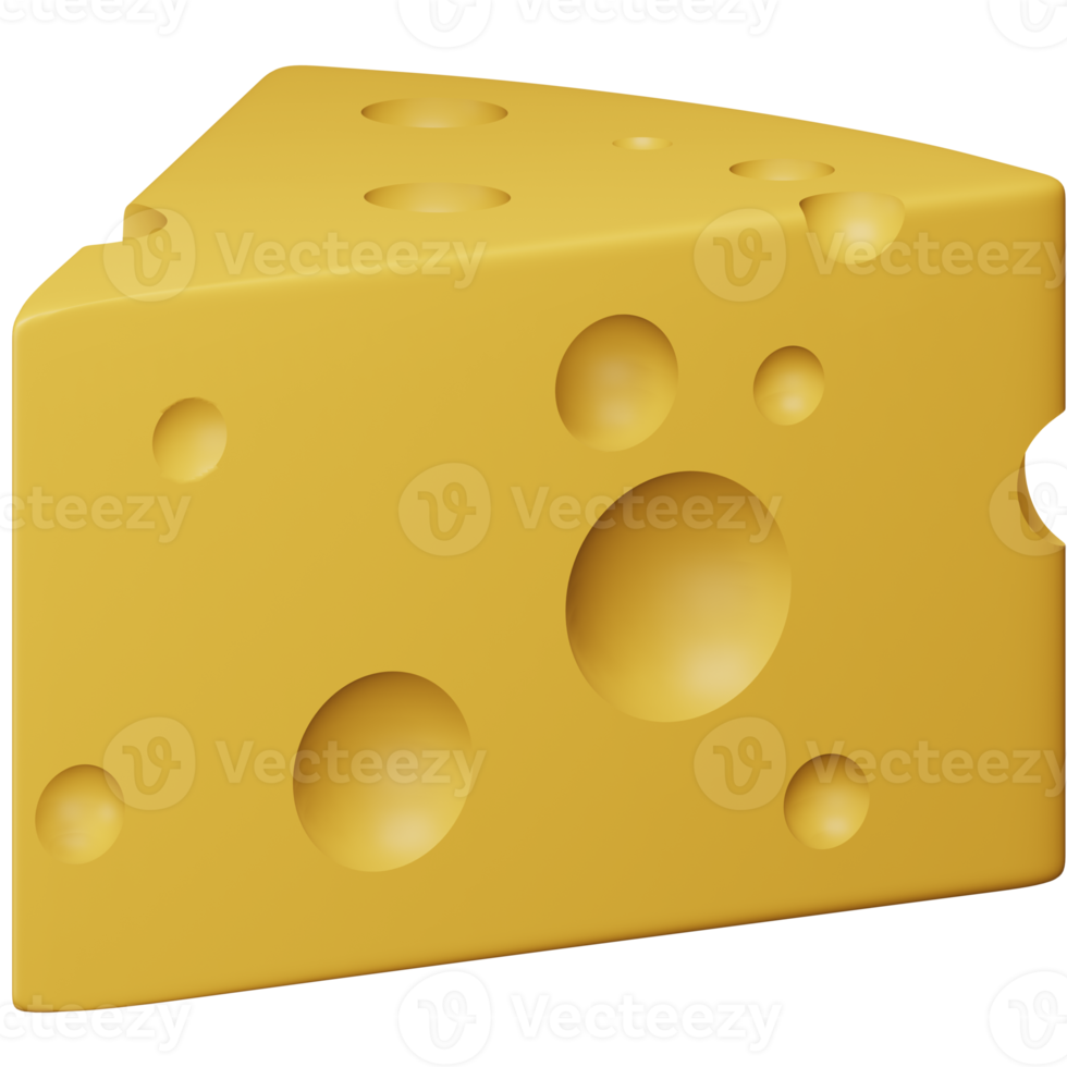 Cheese 3d rendering isometric icon. png