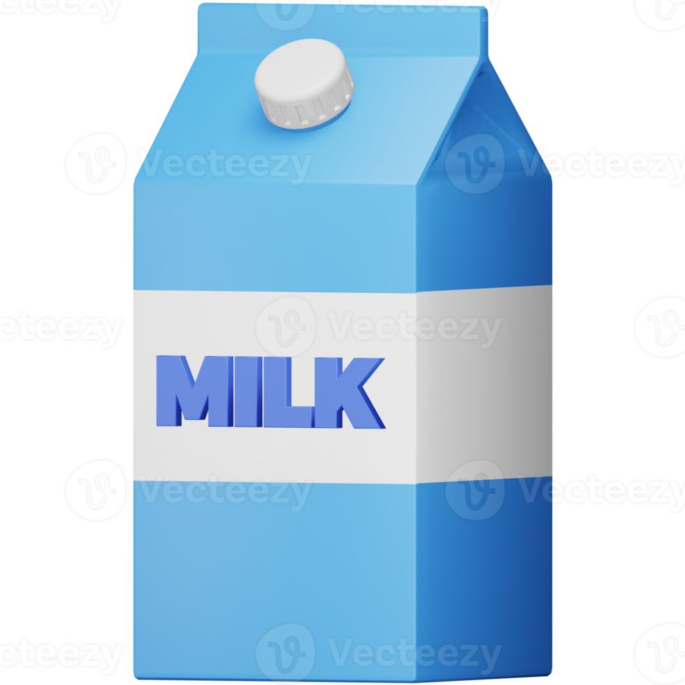 Milk box 3d rendering isometric icon. png
