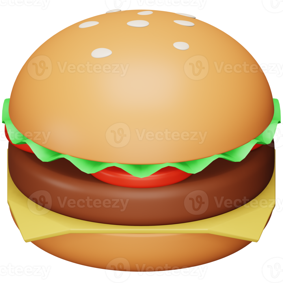 Burger 3d rendering isometric icon. png