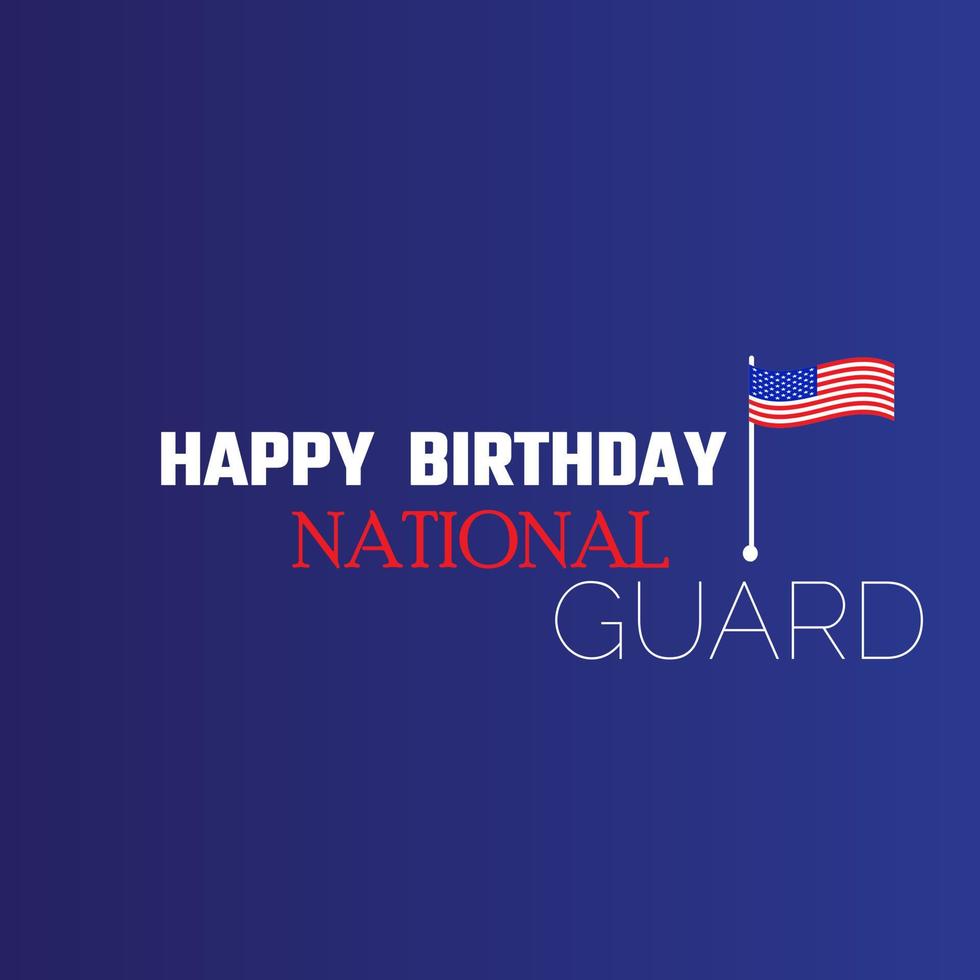 fondo feliz cumpleaños guardia nacional. El cumpleaños de la guardia nacional de los estados unidos se celebra todos los años el 13 de diciembre, para mostrar aprecio por los guardias nacionales de los estados unidos. vector