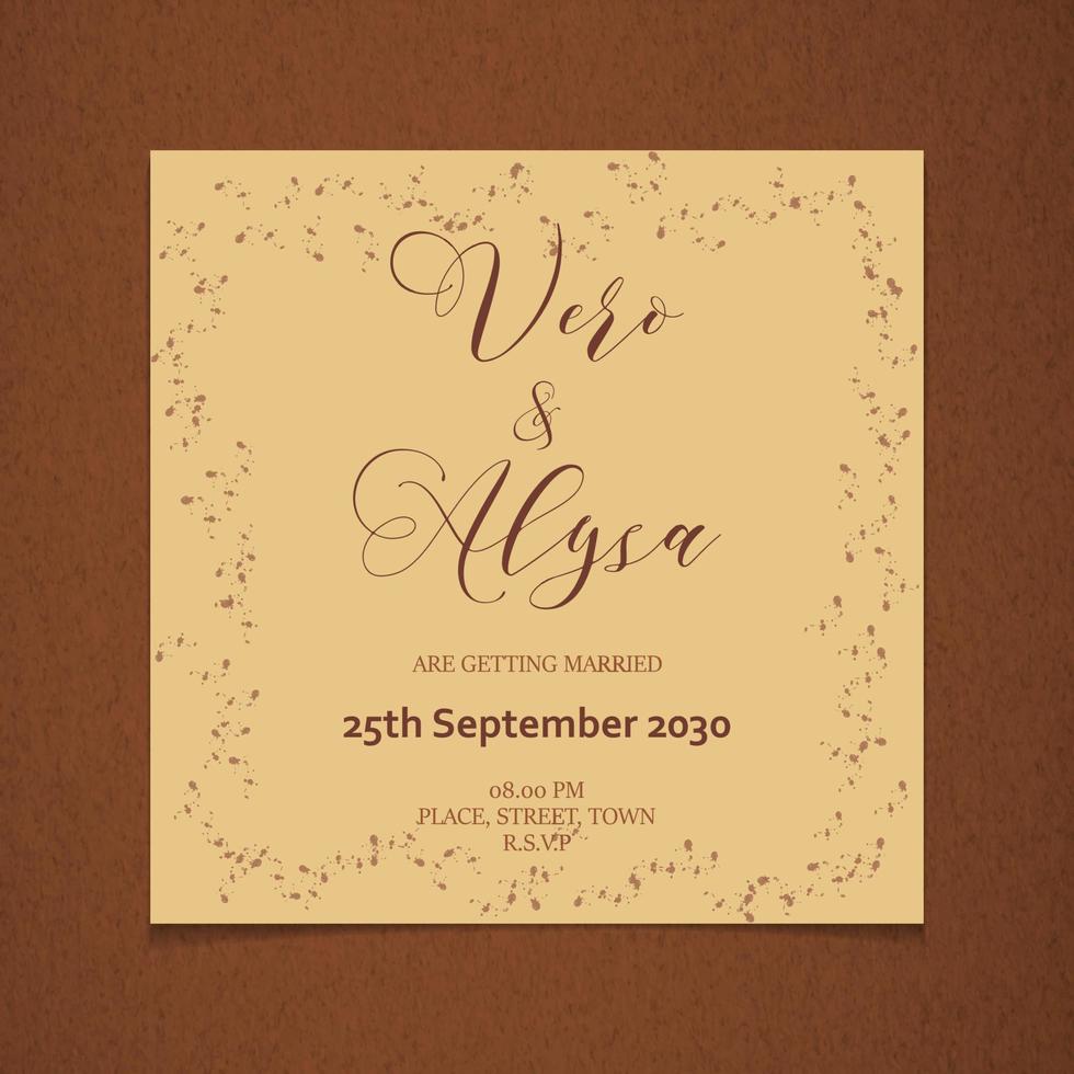 Texturize paper ornate frame wedding card vector