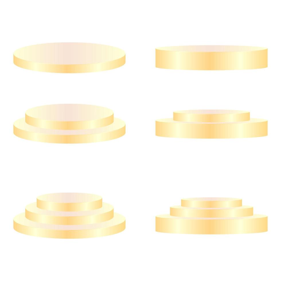 light glod podium collection set vector