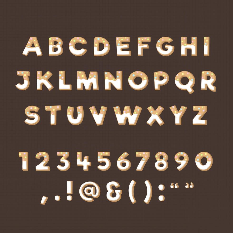 Christmas Ginger Bread Text Alphabet vector