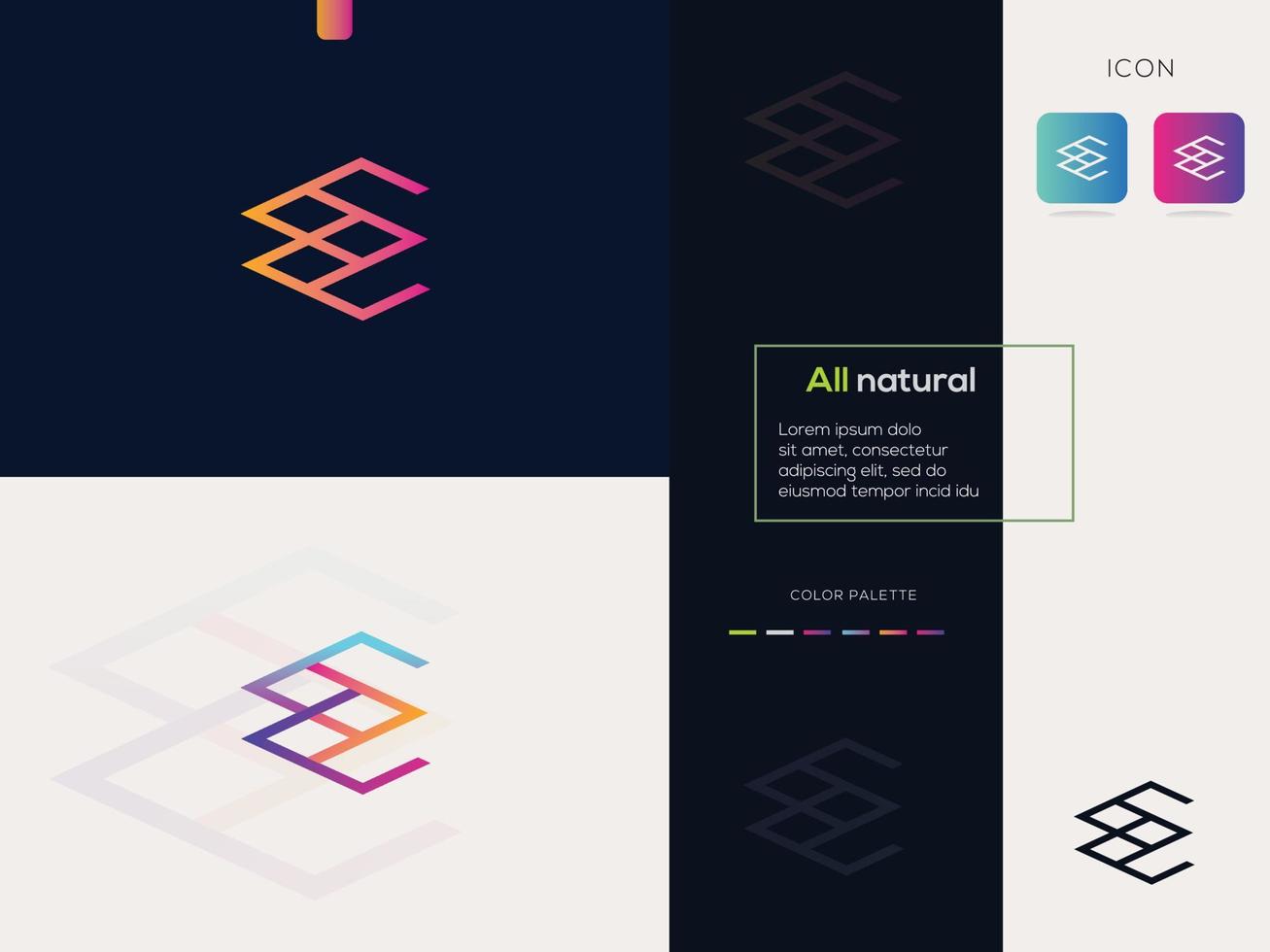 E Logo Icon Design For Business vector
