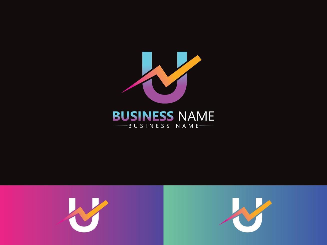 U Logo Icon, Unique U Power Logo Symbol Design vector