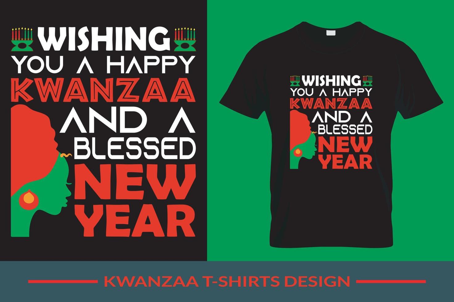 vector de diseño de camiseta kwanzaa, gráfico de diseño de camiseta de tipografía