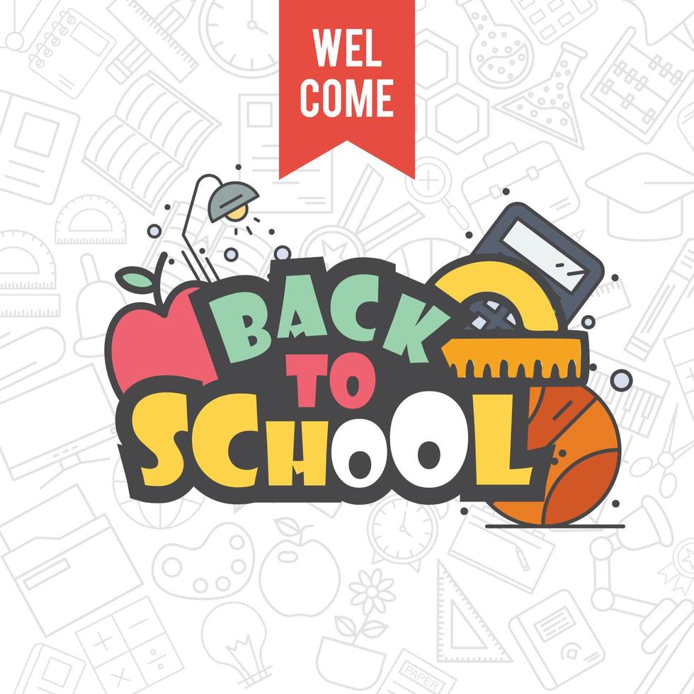 Back to School, template for Back to school , Back to school banner and card design vector